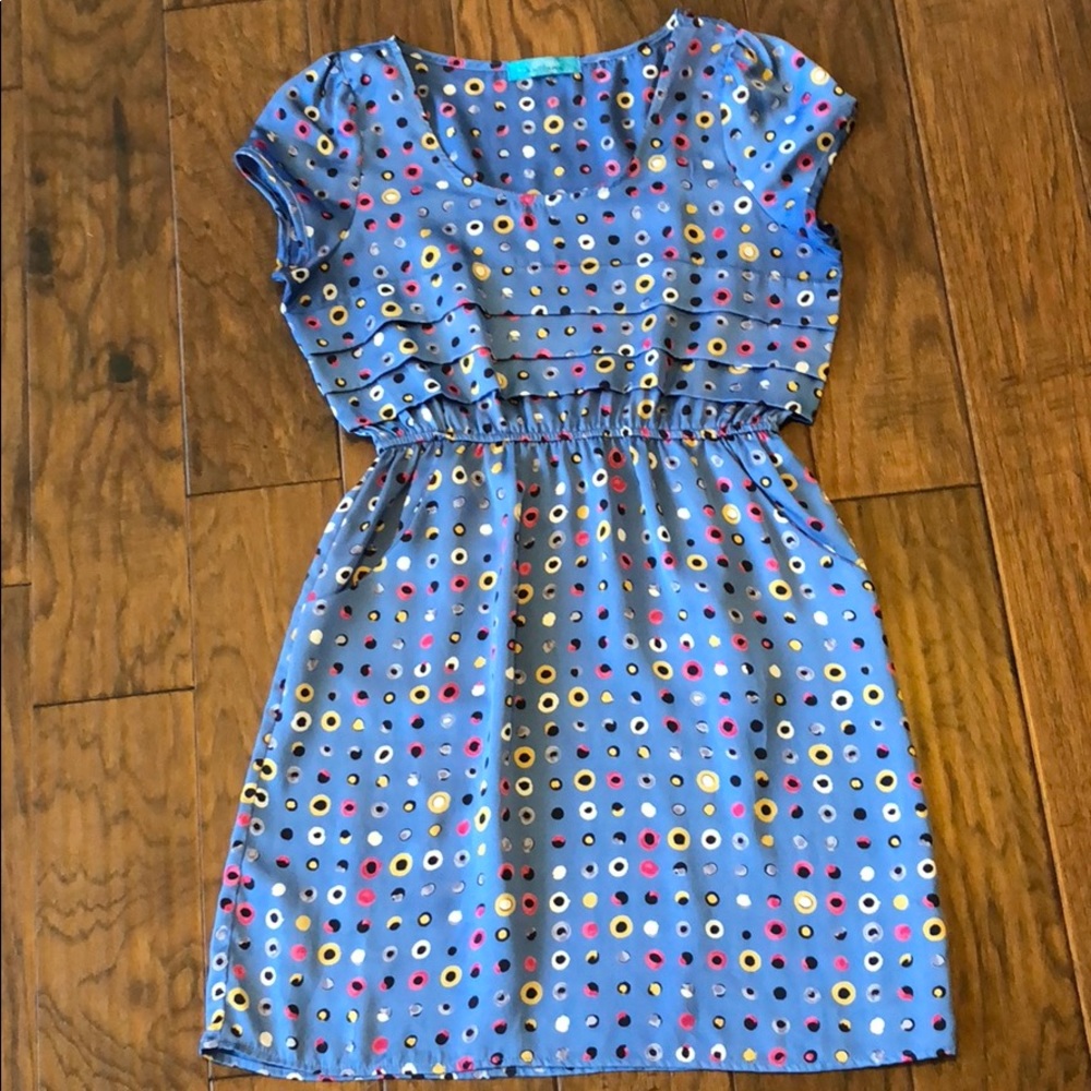 Periwinkle Short-Sleeved Dress w/ Pockets